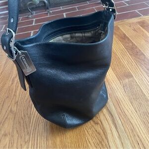 Coach leather classic black bucket bag style purse